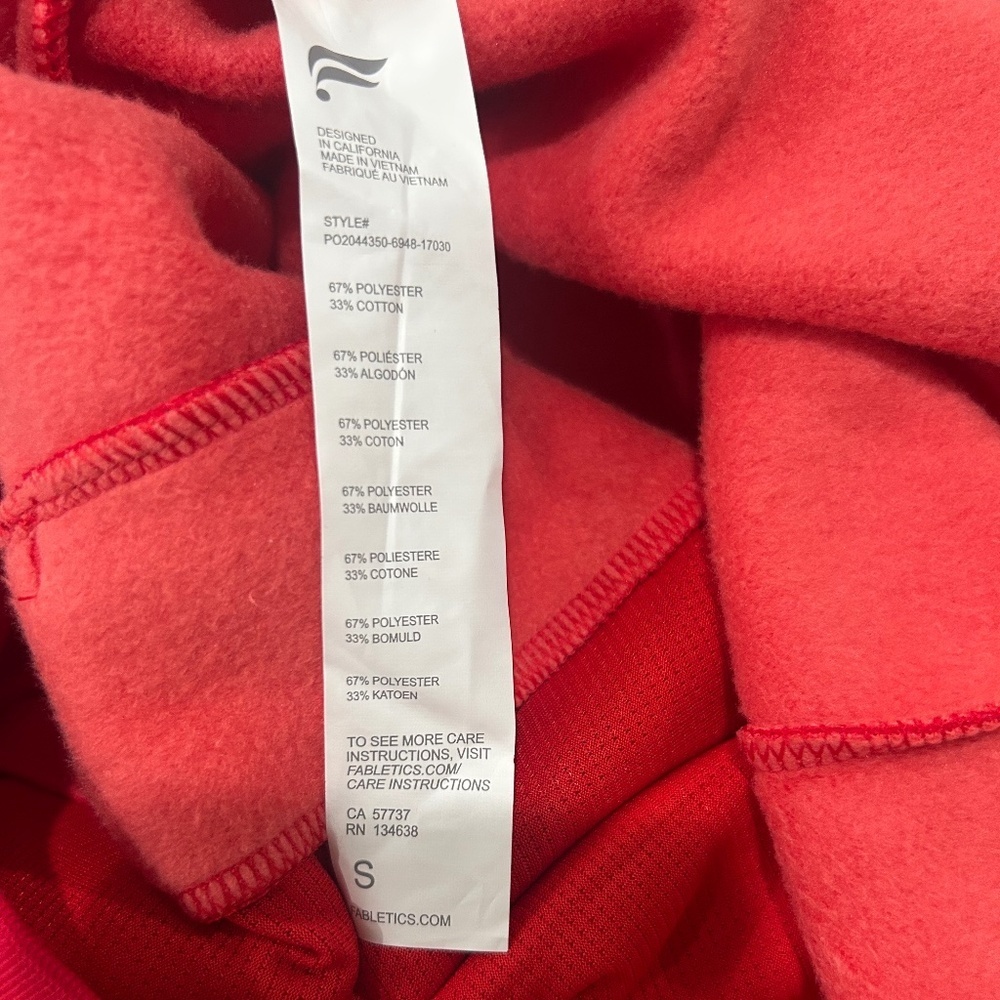 Fabletics Red Zaylee Funnel Neck Tunic Oversized Size Small in Red Zip-up - Picture 10 of 11